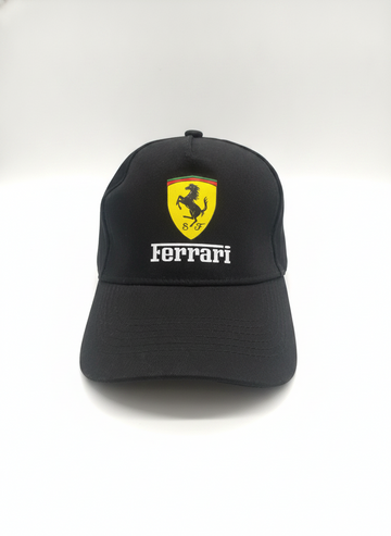 FERRARI LOGO EMBROIDERED BASEBALL CAP