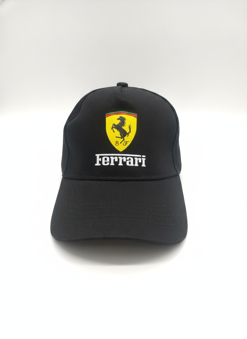 FERRARI LOGO EMBROIDERED BASEBALL CAP