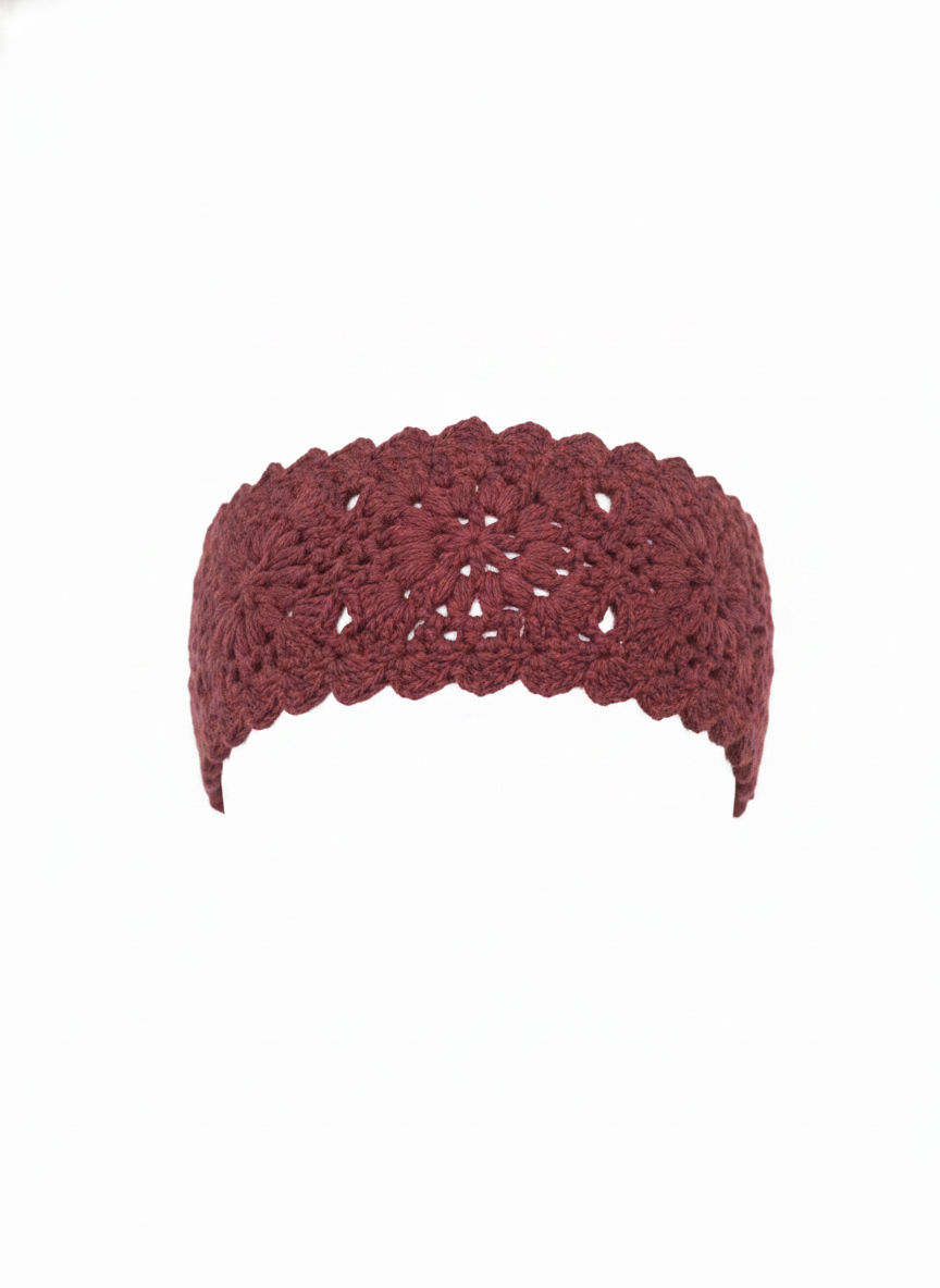 VINTAGE CROCHET FLORAL PATTERN HEADBAND