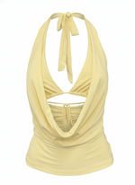 TIE NECK & BACK BIKINI DETAIL COWLED TOP 9040T (4)