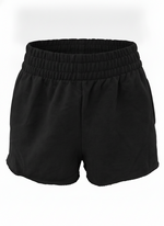 ELASTIC WAIST LOOSE FIT RAW HEM SHORT