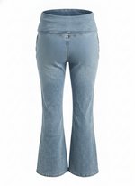 LOW RISE FOLD OVER WAIST FLARE DENIM PANT