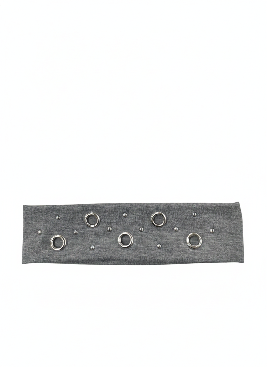 GROMMET AND STUD DETAIL HEADBAND