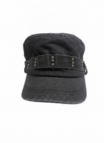VINTAGE MILITARY STYLE CADET CAP WITH STUDS